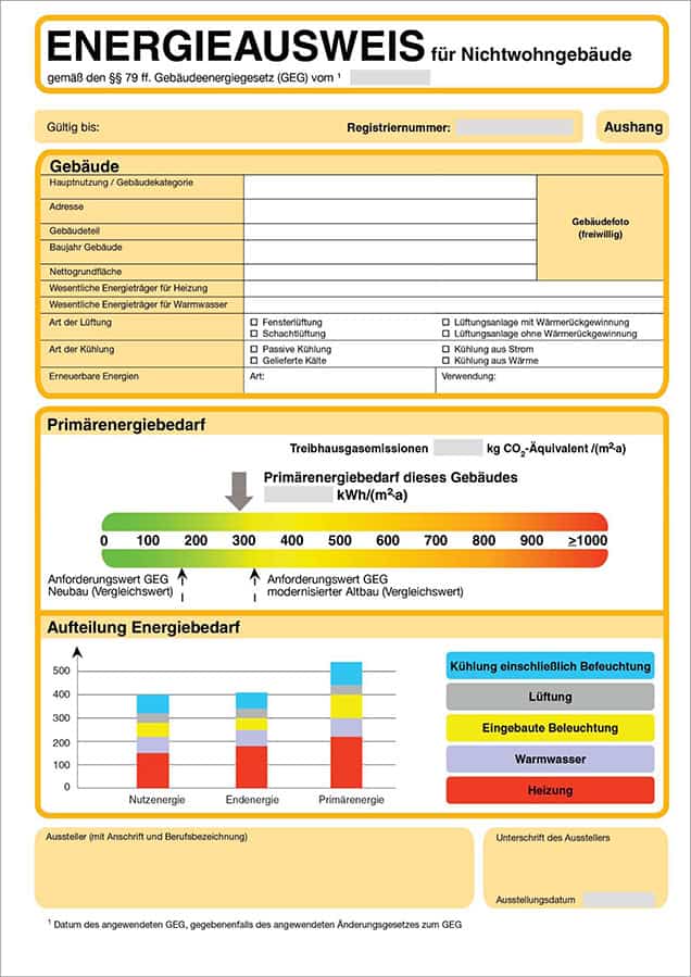 Muster eines Energieausweises